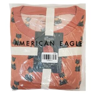 AMERICAN EAGLE Pajama Set Women Luxe Plush Halloween Long-Sleeve & Pant NWT
